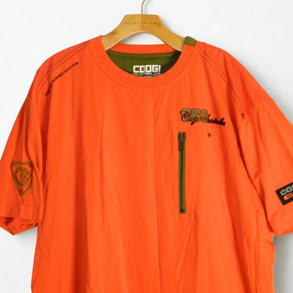 COOGI Australia Men's Orange Short Sleeve Tee T-Shirt Size 3XL - Picture 3 of 16